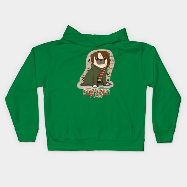 Stranger Pugs, Joyce Kids Hoodie by Jennisney